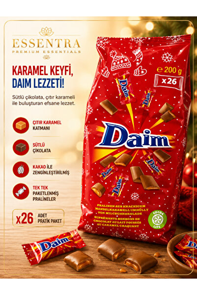 Essentra Home Daim Milk Chocolate Caramel Mini Badem Karamel 200 g Çoklu Paket