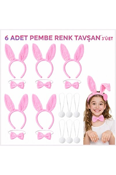 MEDUSHOP Set complet de recuzită pentru iepuri de culoare roz 6 &amp; # Set d...