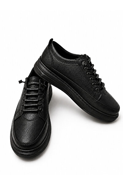 YALÇIN Erkek Siyah Sneaker Lastikli Bağcıklı Günlük Spor Ayakkabı