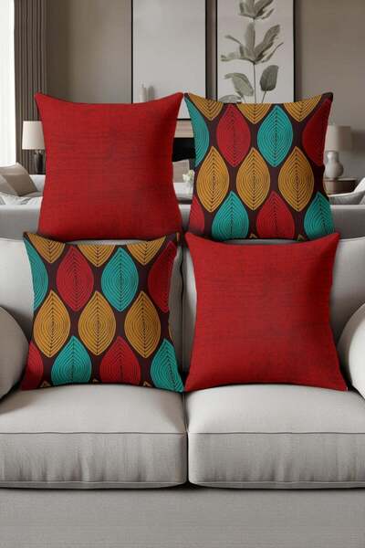 Dolce Mariee Digital Printed Soft Textured 4-Piece Throw Pillow Cover Set Krl...