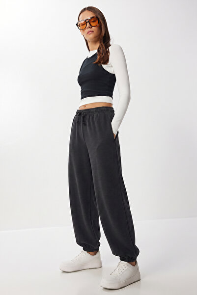 Lovelyİstanbul Modal Jogger Sweatpants with Pockets Lub0365 Anthracite