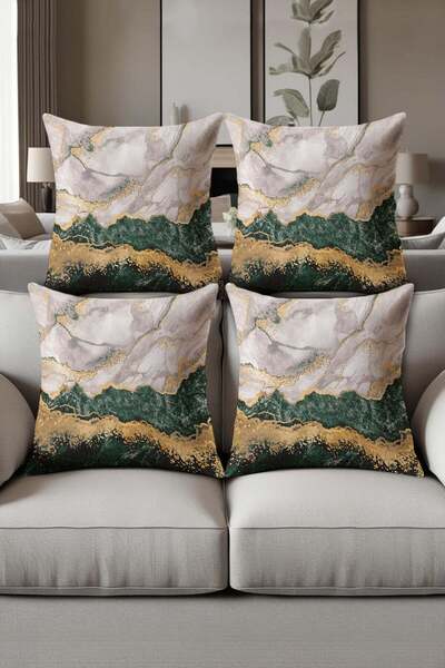 Dolce Mariee Digital Printed Soft Textured 4-Piece Throw Pillow Cover Set Krl...