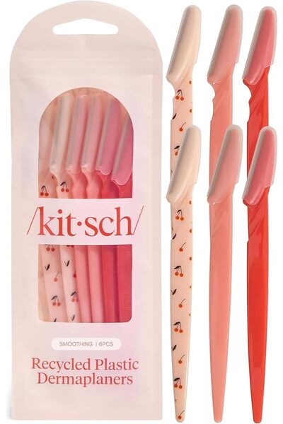 Kitsch Dermaplaning Tool for Women, 6 Pieces (Cherry Blossom Assorted)