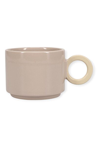 OEM Onahome Κούπα Κεραμική Γκρι-Μπεζ LOU 280ml