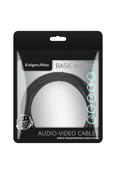 Kruger&Matz Cablu Jack 3.5mm - RCA (Cinch) x2 5m argintiu (5069)