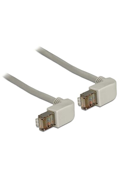 DELOCK Cablu patch cotit RJ45 S/FTP Cat5e 0.50m gri