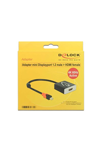 DELOCK Displayport Kabel mini DP -> HDMI St/Bu 0.20m schw.