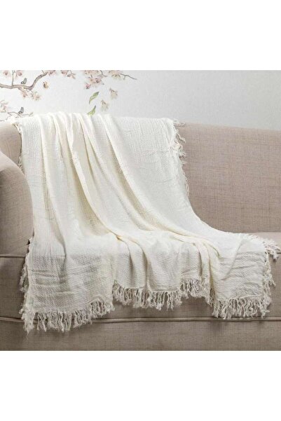 Alhabib bedding Lightweight Bamboo Cream Shawl Blanket 130X170 cm