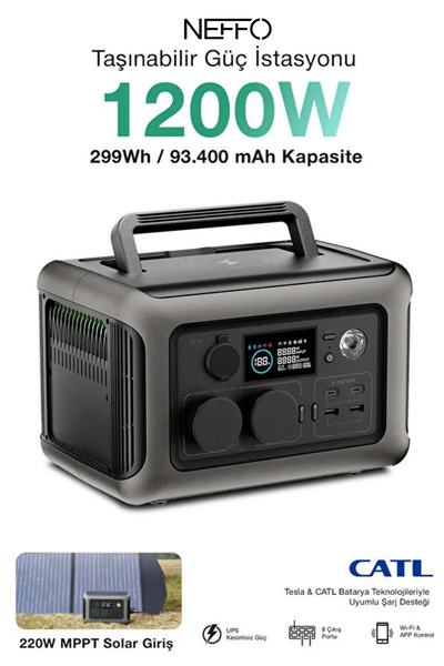 NEFFO 1200W Taşınabilir Güç Istasyonu Ve Güç Kaynağı