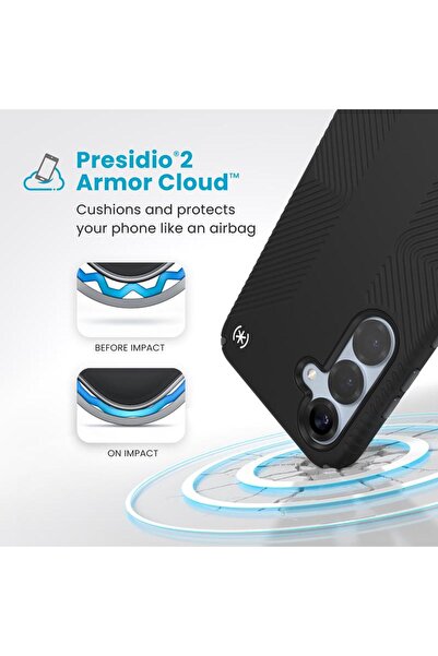 Speck Presidio2 Grip - Husă Samsung Galaxy S25+ / 24+ (Negru/Gri Ardezie/Alb)