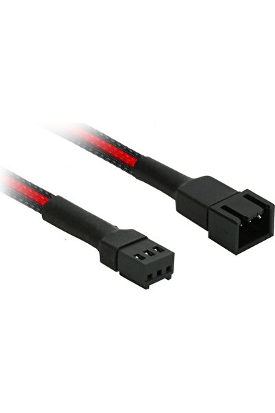 Nanoxia Kabel 3-Pin Verl√§ngerung, 30 cm, schwarz/rot