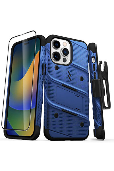Zizo Seria BOLT - Husă de protecție pentru iPhone 14 Pro Max cu sticlă 9H pen...