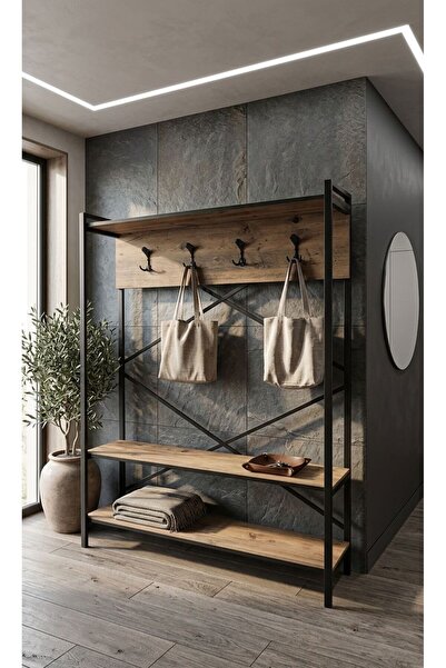 Sofmina Loft Metal Ayakkabılıklı Portmanto Ve Askılık Konsept Hol Antre Mobil...