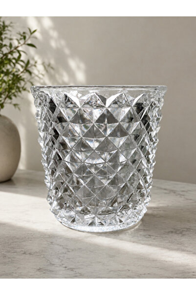 VINNOS HOME CONCEPT Handmade Decorative Glass Vase - Modern Design with Cryst...