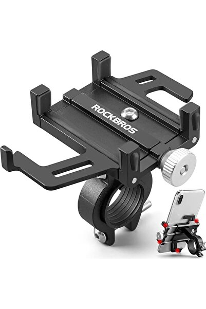 ROCKBROS Suport de telefon pentru ghidon de bicicletă din aliaj de aluminiu -...