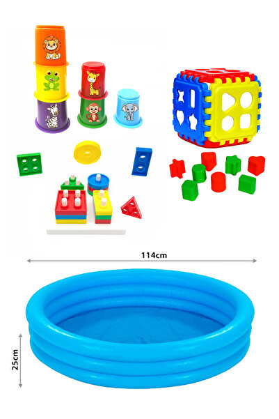 toysnet Eğitici Bebek Oyuncakları Seti Bebeğimin ilk Oyuncakları Şişme Havuz ...