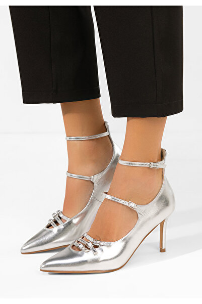 B T Shoes Monalisa silver stiletto Heeled Shoes