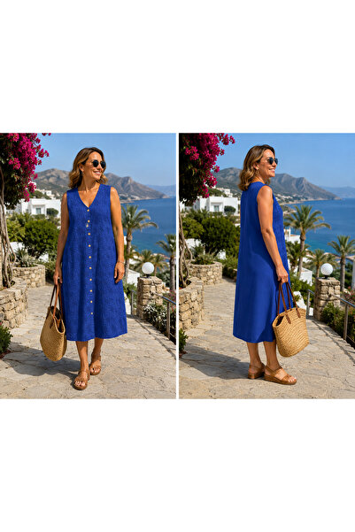 lare Duss Sleeveless Cotton Dress