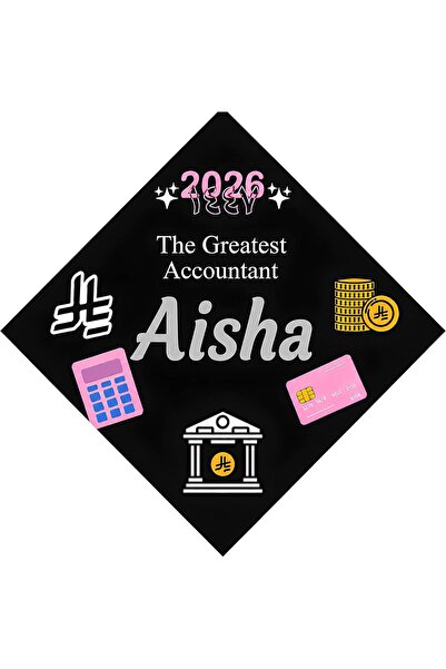 golden pineapple 2026 Graduation Cap Customized with Name for Accounting, Fin...