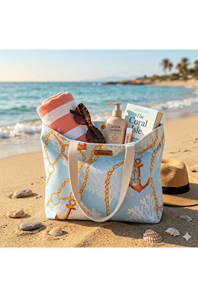Elisss Design Beach Bag, Baby Bag, Picnic Bag, Women's Bag with Pockets and P...