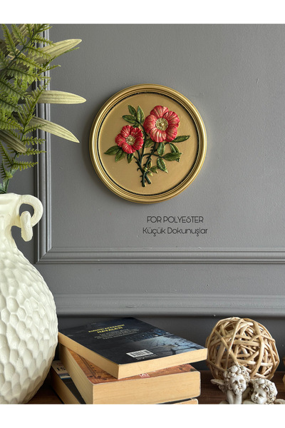 FOR POLYESTER Küçük Dokunuşlar Dekoratif Flowers Duvar Aksesuarı Yuvarlak Alt...