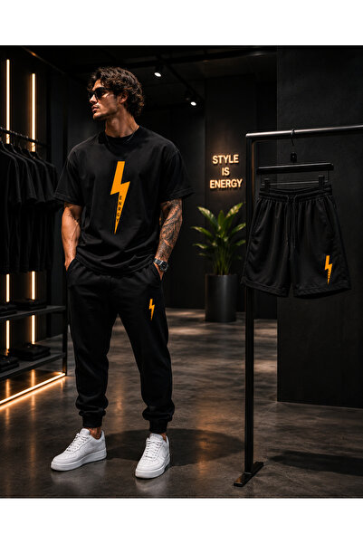 JAWÜ STYLE Energy Printed T-Shirt Shorts Tracksuit Set Premium