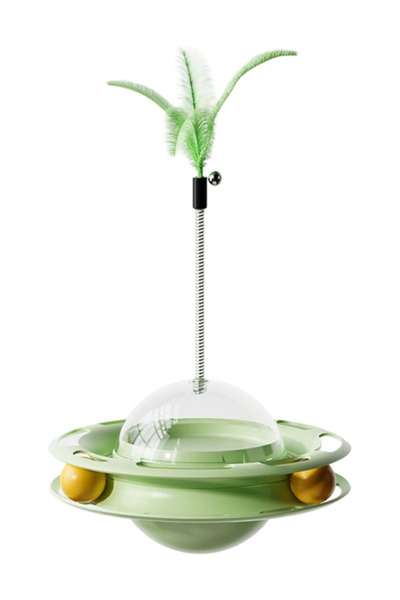 Meng tuo Multifunctional cat food leaking toy track ball + Feather funny cat ...