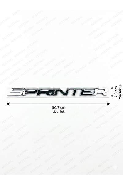 restinal Sprinter W907 W910 Compatible Luggage Lettering Chrome Emblem - Adhe...