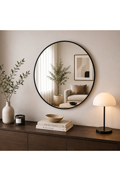 N.zone Luxury 90X90Cm Round Modern Design Wall Mirror Modern Decorative Mirro...