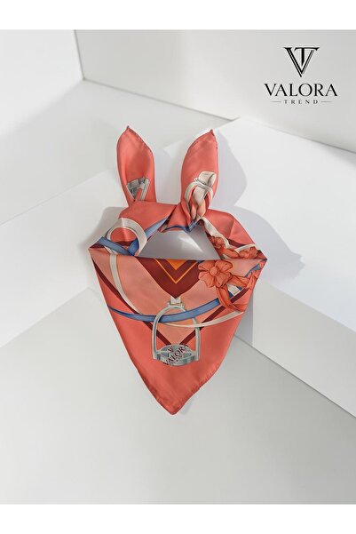 Valora Trend Binicilik Temalı Kemer Desenli Saten Bandana Fular 57x57 cm