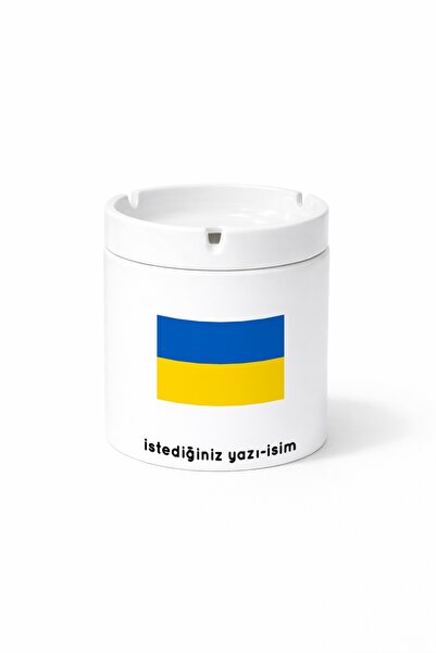 Kirbi Reklam Country Ua Ukraine Ukraine Flag Flag Double Sided Printed Ashtra...