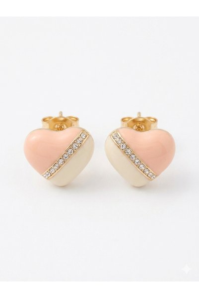 GenelTedarik Steel Minimalist Heart Stylish Earrings |   Does Not Darken |   Women's Earrings with Gift Box