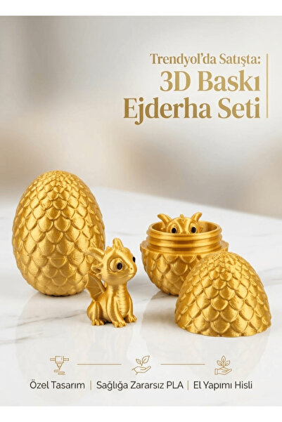 DESİGN Altın Yumurtadan Çıkan Sihirli Ejderha -2 li Set