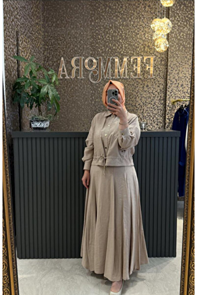 Pearly Parçalı Etekli Çıtçıtlı Takım