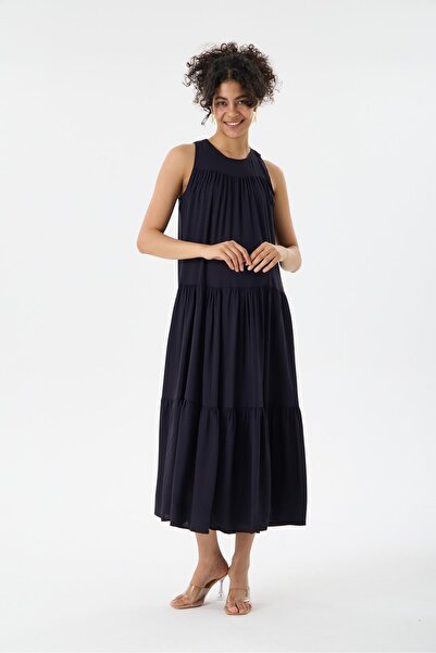 Işşıl 1635 Layered Skirt Viscose Maternity Wear Jile Maxi Dress