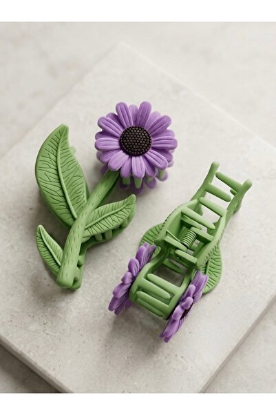 Markiz Takı Μωβ πόρπη με σχέδιο λουλουδιών Daisy 11 cm 1 τεμάχιο