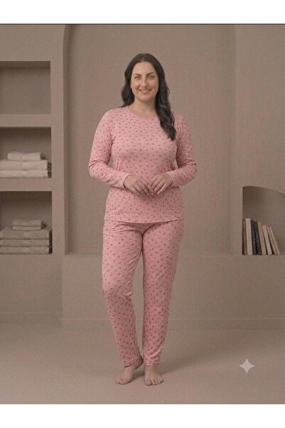 LXL Set de pijamale tricotate de vară, cu mâneci pufoase, cu model floral, mă...