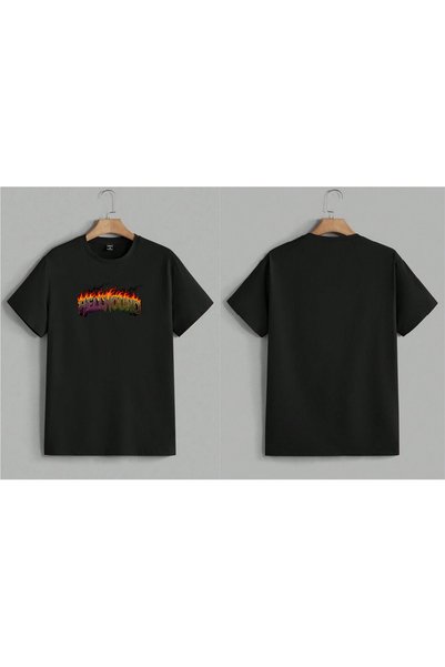 EFEVRA Hellhound Flame Print Oversized T-Shirt