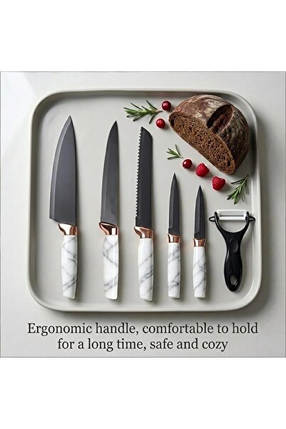 OSOOKE 6-Piece Professional Kitchen Knife Set, Sharp Blades for Meat, Vegetab...