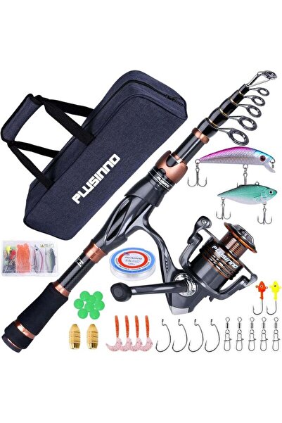 Arabest Fishing Rod & Reel Combo Set, 2 Telescopic Rods with Spinning Reels &...