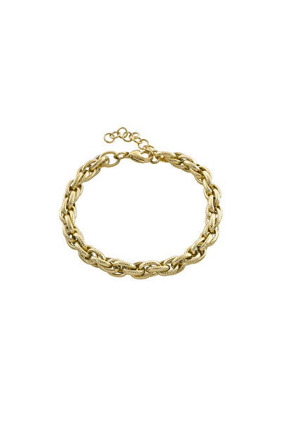OXETTE Brățară împletită placată cu aur de 18k Happy Hearts