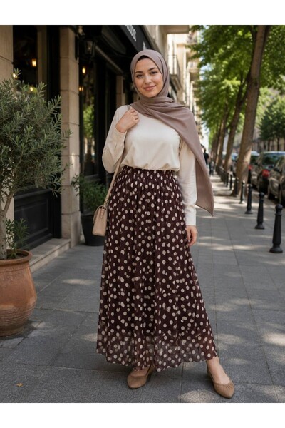 REN تنورة نسائية من التول المنقط، تنورة مبطنة، 95 سم، مقاس قياسي