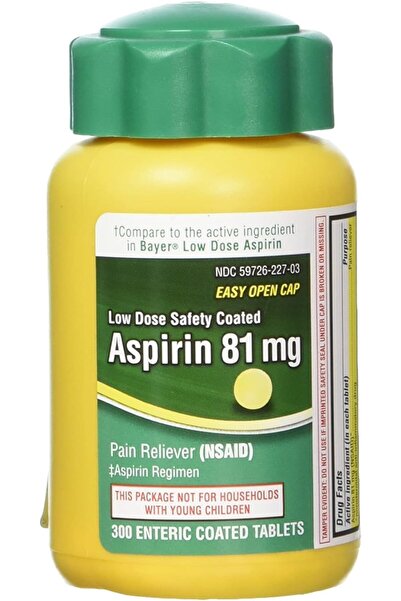 Life Extension Low-Dose Enteric Coated Aspirin Tablets, 81 mg, 300 tablets