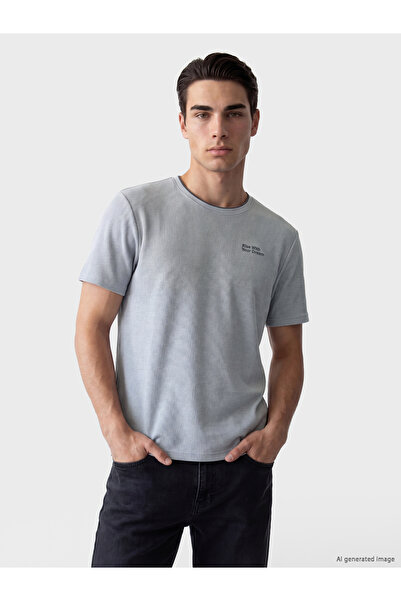 LC Waikiki Ανδρικό T-shirt με στρογγυλή λαιμόκοψη και στάμπα