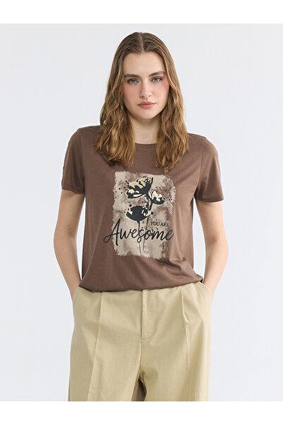 LC Waikiki Tricou pentru damă cu imprimeu cu gât crew