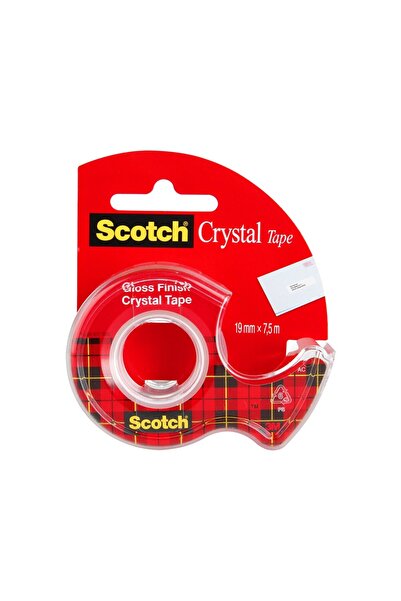 Scotch Bandă adezivă 19 mm x 7.5 m cu dispenser 3M Crystal