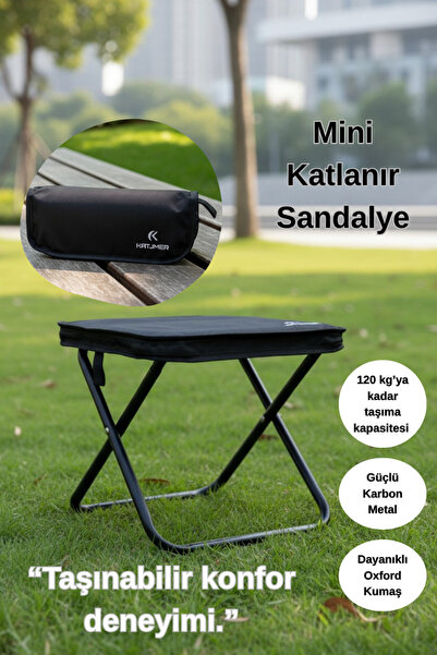 KATJMER Cüzdan Boy Mini Katlanır Kamp Sandalyesi - 120 kg Kapasiteli Taşınabi...