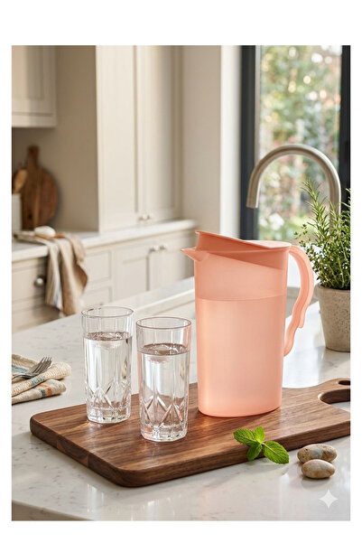 Tupperware Eko Tip Top Sürahi suluk 2 litre somon YENİ RENK
