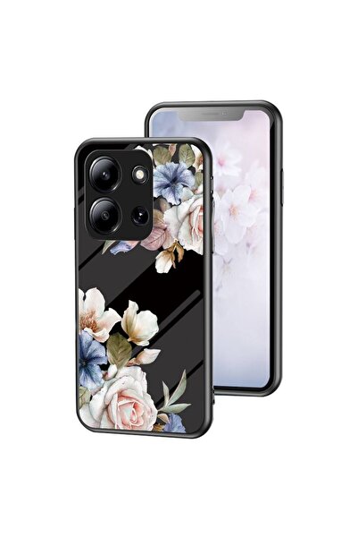 sscase Floral Σκληρή Θήκη με Τζάμι Black Flower (Xiaomi Redmi 15C 4G-5G / Poc...