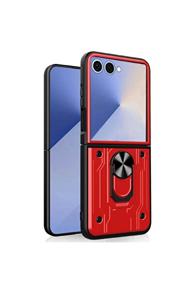 sscase Magnetic Ring Σκληρή Θήκη με Δαχτυλίδι Red (Samsung Galaxy Z Flip7 5G)